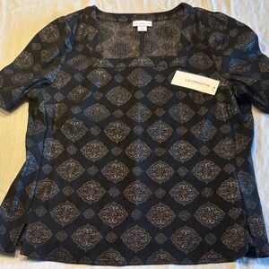 Liz Claiborne NWT Women’s Square Neck Short Sleeve Blouse , M , $21